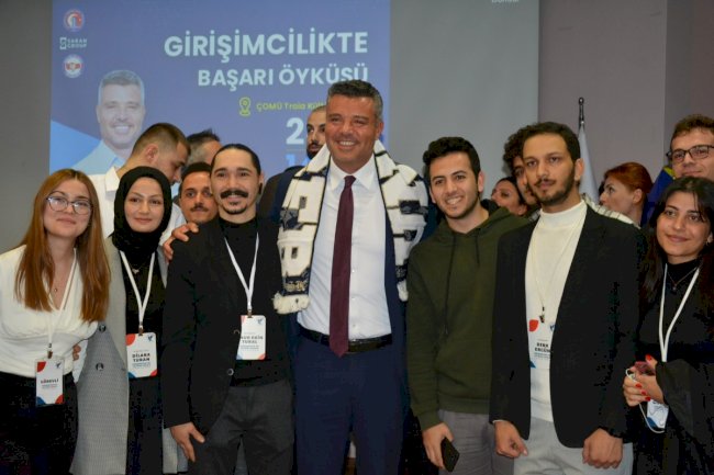 GİRİŞİMCİLİKTE BAŞARI ÖYKÜSÜ SARAN, TECRÜBELERİNİ ÖĞRENCİLERLE PAYLAŞTI