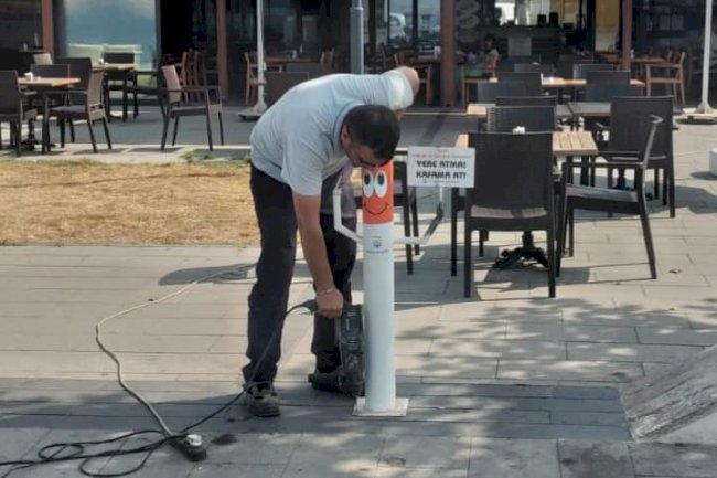 Gelibolu’da izmarit kutuları yenilendi