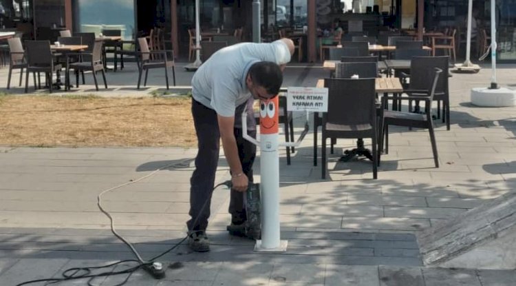 Gelibolu’da izmarit kutuları yenilendi