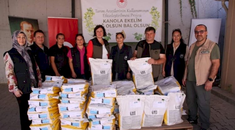 Çan’da üreticilere kanola tohumu dağıtıldı  