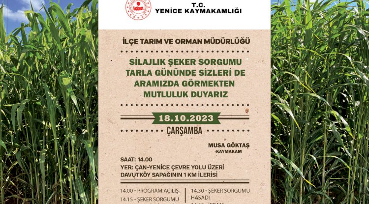 Üreticilere tarla günü daveti