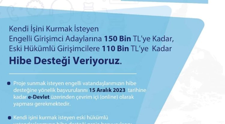 İŞKUR’dan hibe desteği